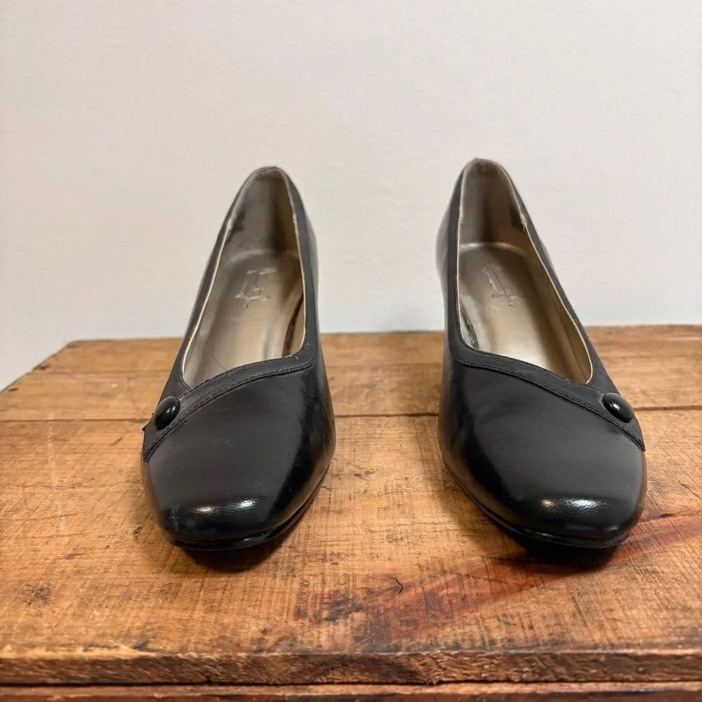 Hush Puppies Comfort Style Black Pump Heels Sz 9.5